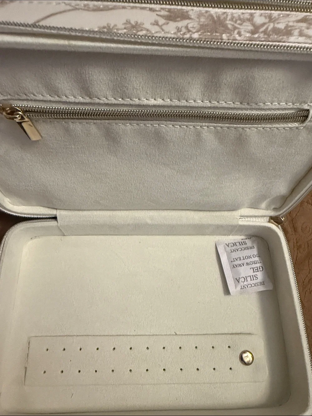 Floral Zip Pouch - Neutral Beige